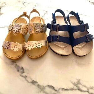 2 Size 7c sandals. Gold is Carter’s and Navy Blue from TJMaxx. Good condition